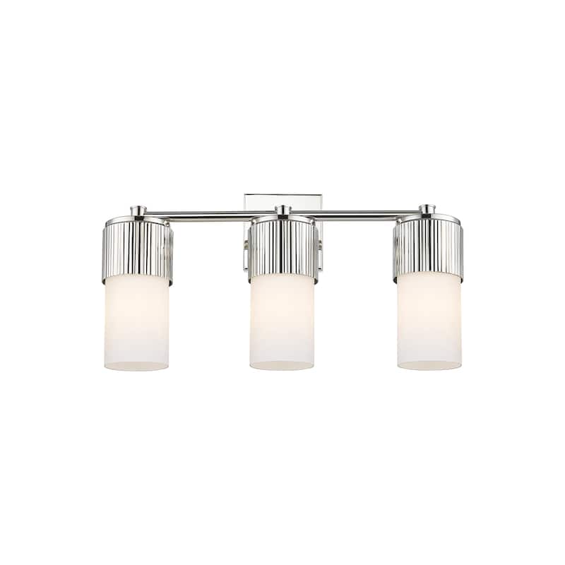 Innovations Lighting Bolivar - 3 Light 7" Wall-Mounted Bath Vanity Light - Polished Nickel/Matte White