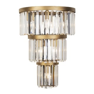Varaluz Social Club 6-Light 3-Tier Crystal Wall Sconce - Havana Gold