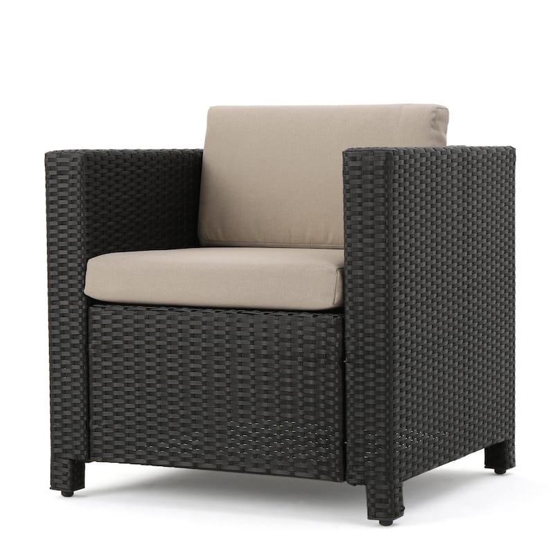 Puerta Outdoor 7-seater Cushioned Wicker Sofa Chat Set by Christopher Knight Home
