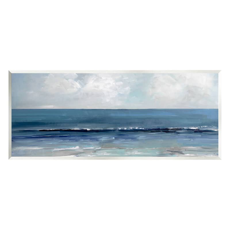 Stupell Cloudy Ocean Waves Horizon Wall Plaque Art, Design by Sally Swatland - 17 x 7