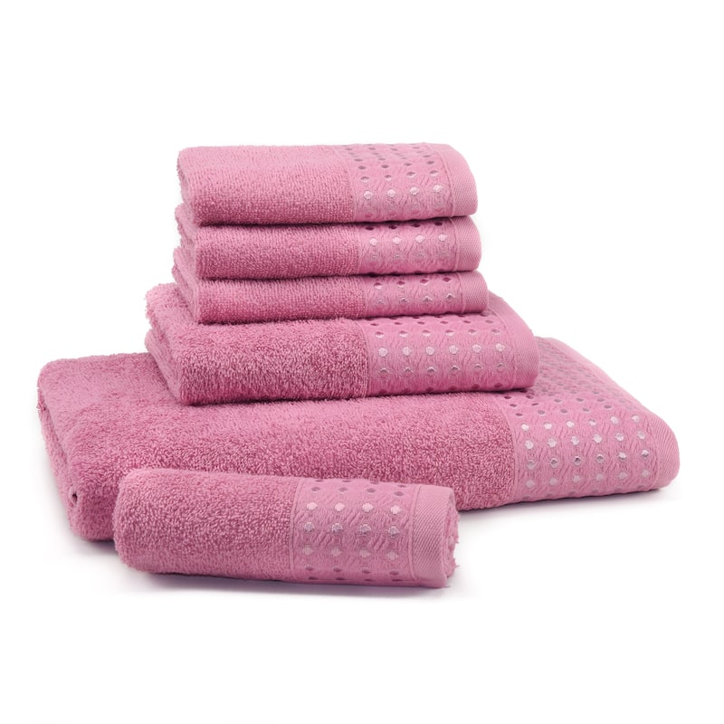 East'N Blue Petek Turkish Cotton Bath Towel Set (Set of 6) - (1 Bath Towel, 1 Hand Towel, 4 Washcloth)