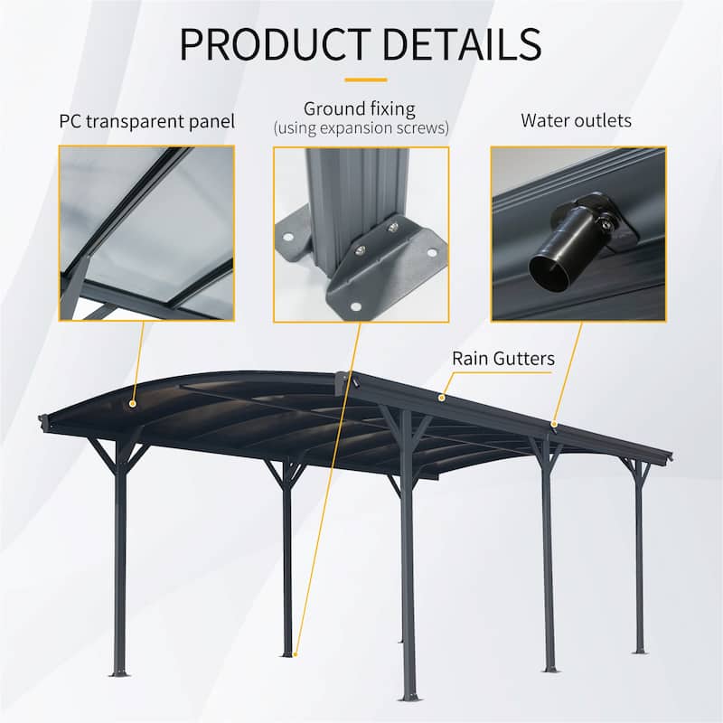 10'x 19'x 7' Arch Outdoor Carport