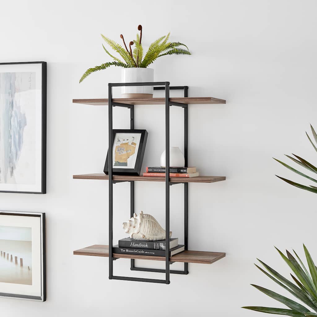 Antigua Crossed Double Rectangle Shelf Unit - N/A