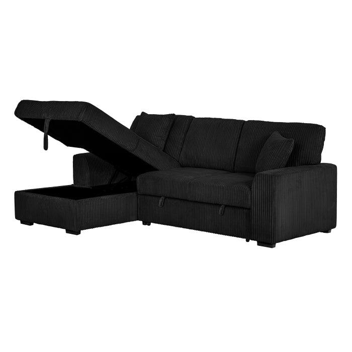 Modern Pull Out Sectional Sofa Bed with Storage, Convertible Living Room L-Shaped Couch