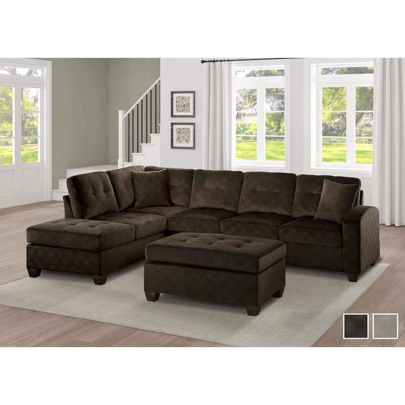 Bossa Reversible Sofa Chaise with Ottoman