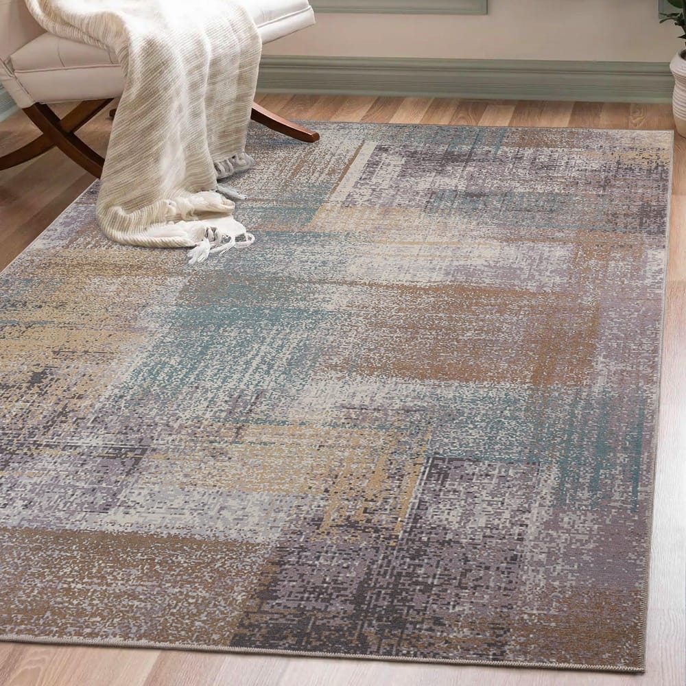 Superior Ara Patchwork Non-Slip Washable Indoor Area Rug