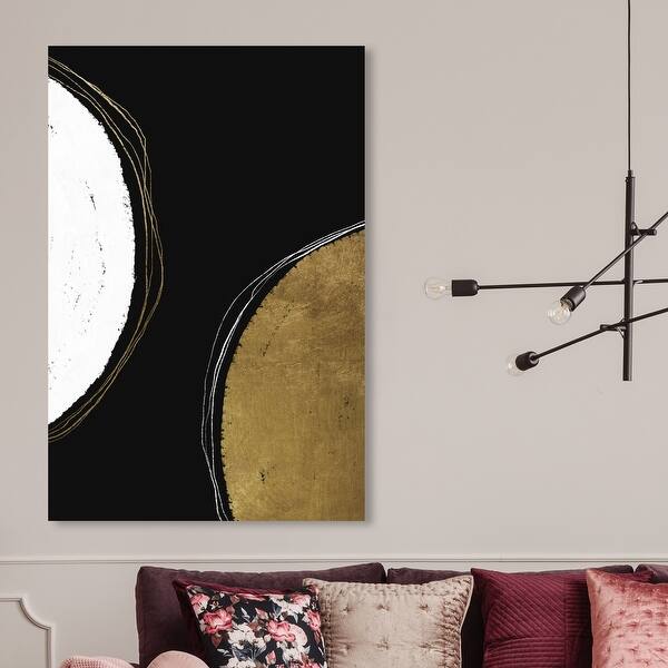 Shop Oliver Gal Two Moons In Gold Abstract Wall Art Canvas Print
