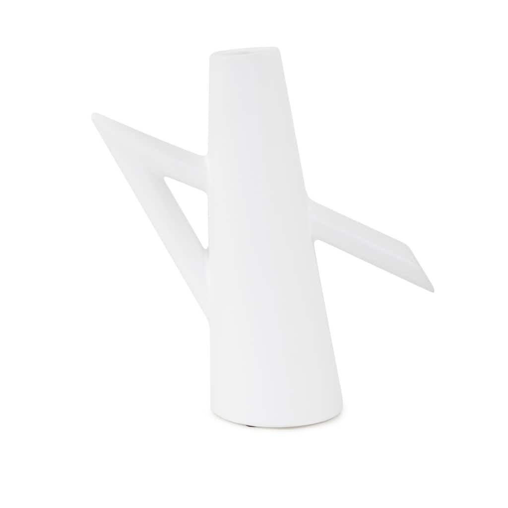 Allan Andrews Decorative Matte White Ceramic Abstract Scandinavian Vase Collection