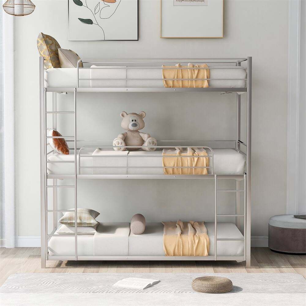 Merax Metal Twin Size Triple Bunk Bed