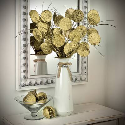 5.5" Frosted Mistletoe Berry Kissing Ball Ornament Set of 2