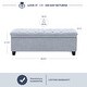 preview thumbnail 4 of 6, BELLEZE Tufted Upholstered Storage Ottoman Bench Footrest, Light Grey - Light Grey