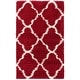 preview thumbnail 141 of 162, SAFAVIEH Dallas Shag Giusy Trellis 1.5-inch Thick Rug 3' x 5' - Red/Ivory - Rectangle