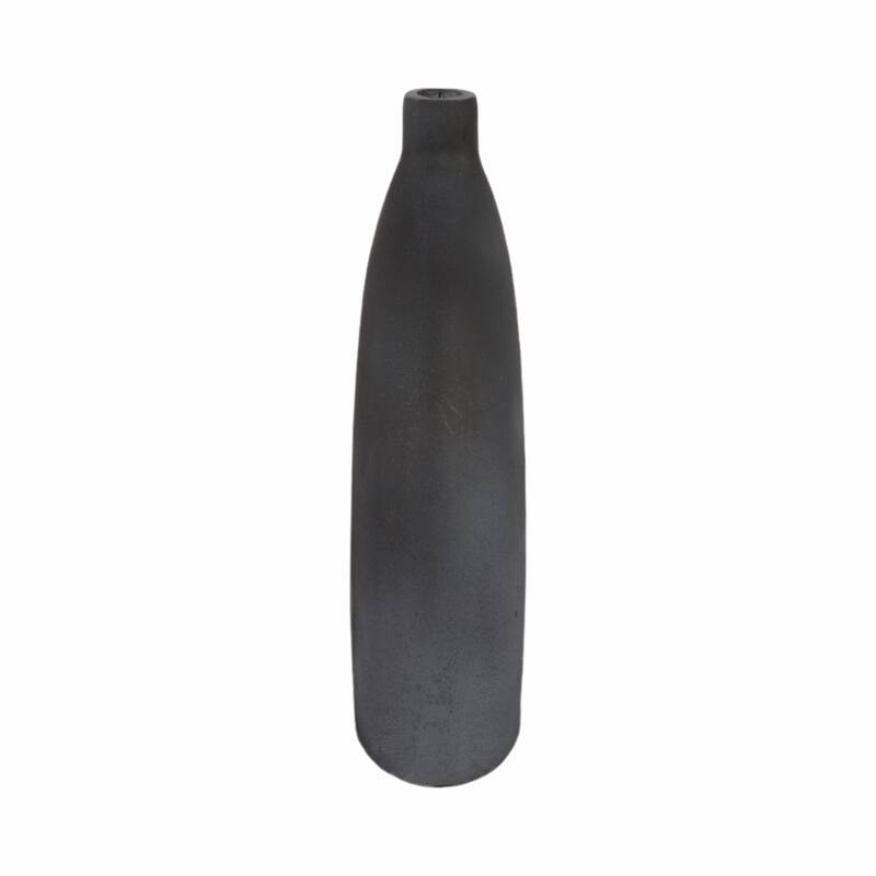 Decorative Sleek Sculptural Metal Vase - Contemporary Flower Vase