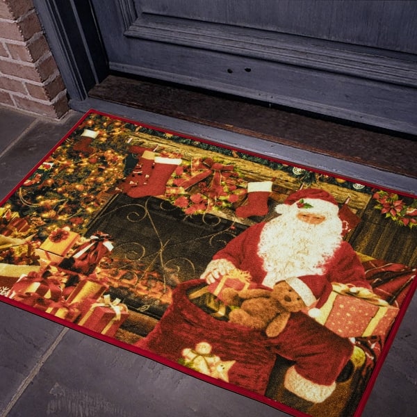 Multicolor Christmas Moose Doormat Rugs Non Slip Indoor//Outdoor