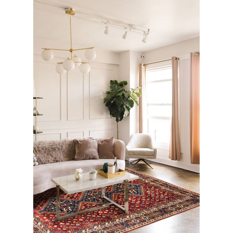 ECARPETGALLERY Hand-knotted Jules Sultane Red Wool Rug - 5'11 x 9'2