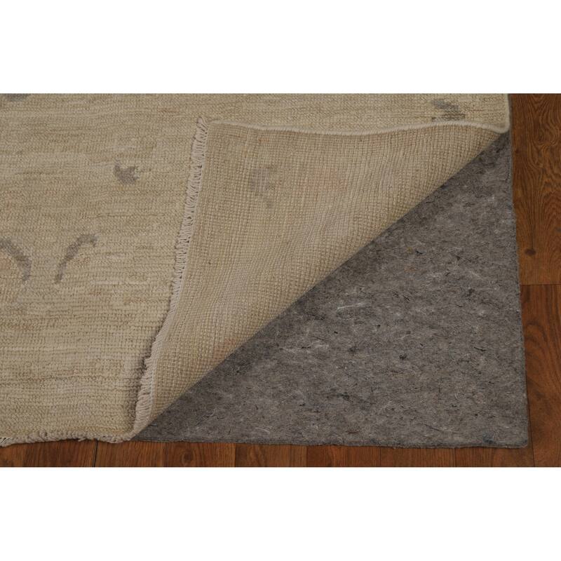 Hand Knotted Oriental 100% Wool Carpet Transitional All-Over Beige & Ivories Oushak Area Rug - 13' 6'' X 9' 10''