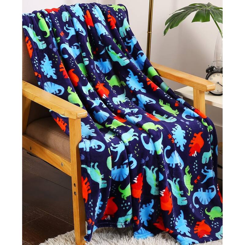 Décor&More DynoTime Microplush Throw Blanket (50" x 60") - Dinosaur Paradise - Throw