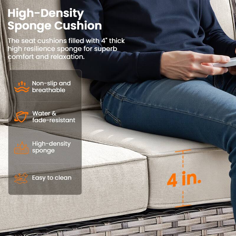 Pocassy 6-Piece Glider Swivel Chairs with Side Table Set