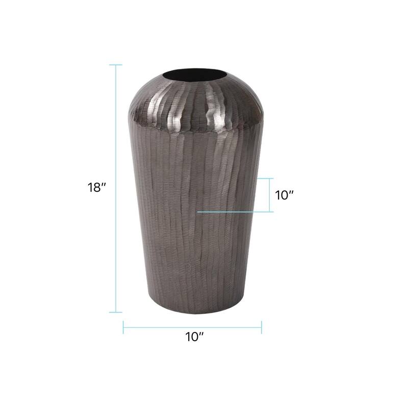 Carbon Gray Chiseled Aluminum Vase