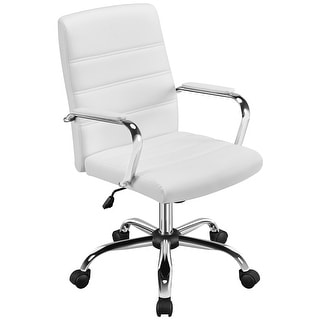 Yaheetech Adjustable Mid-Back Faux Leather Swivel Office Chair