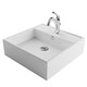 preview thumbnail 23 of 28, Kraus 3-in-1 Set White Square Ceramic Vessel Sink Arlo Faucet w/ Drain