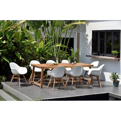 Burleigh Teak 9 Piece Patio Dining Set - 9 Piece