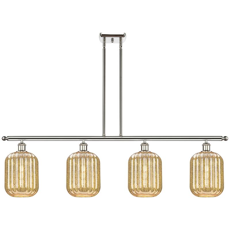 Innovations Lighting Endless Possibilities Ballston - Preston - 4 Light 48" Jar Shade Stem Hung Island Light - Mercury/Polished Nickel