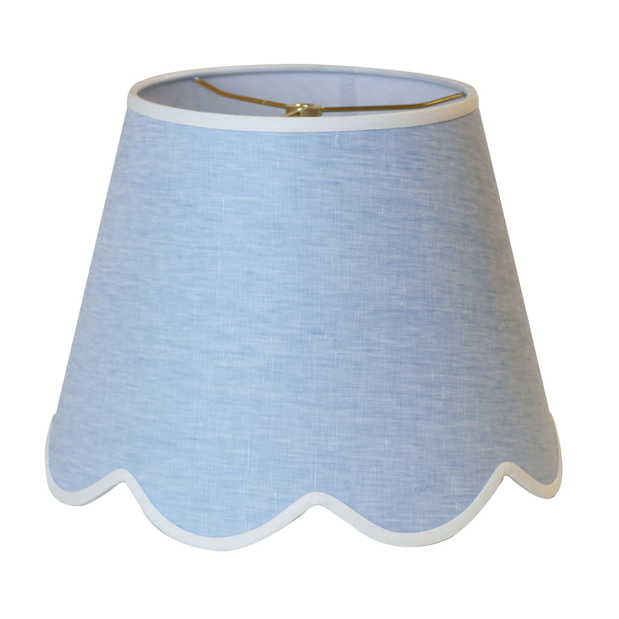 Lake Shore Studios Scallop Linen Shade - 12" Modern Hardback Lampshade - 6" x 12" x 9"