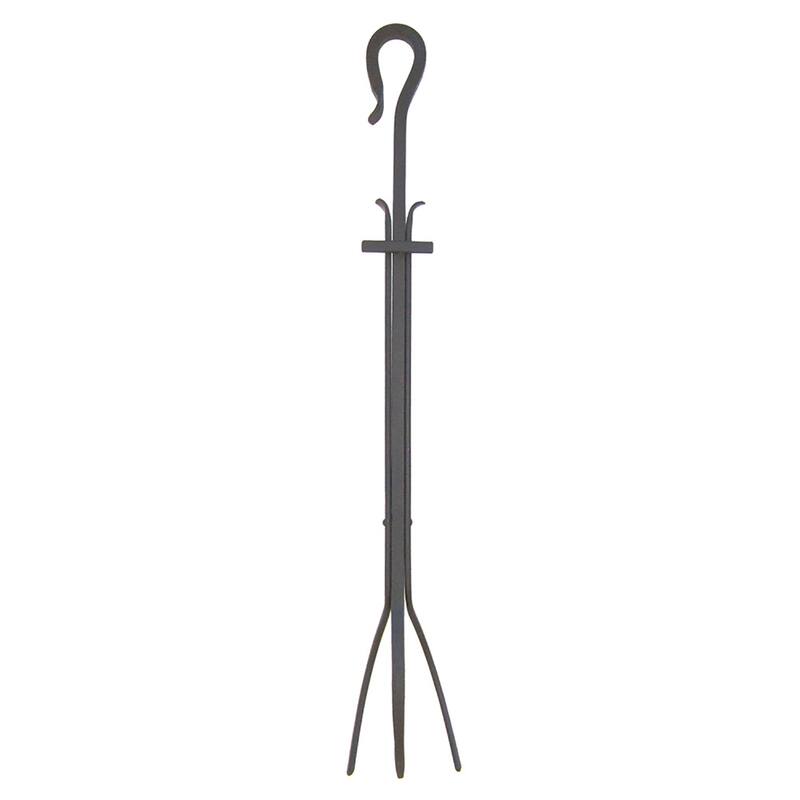 Achla Designs Shepherd's Hook Fireplace Tongs Tool, 28 Inch Tall, Graphite Finish