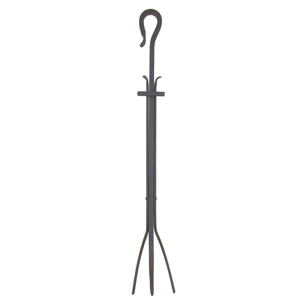 Achla Designs Shepherd's Hook Fireplace Tongs Tool, 28 Inch Tall, Graphite Finish