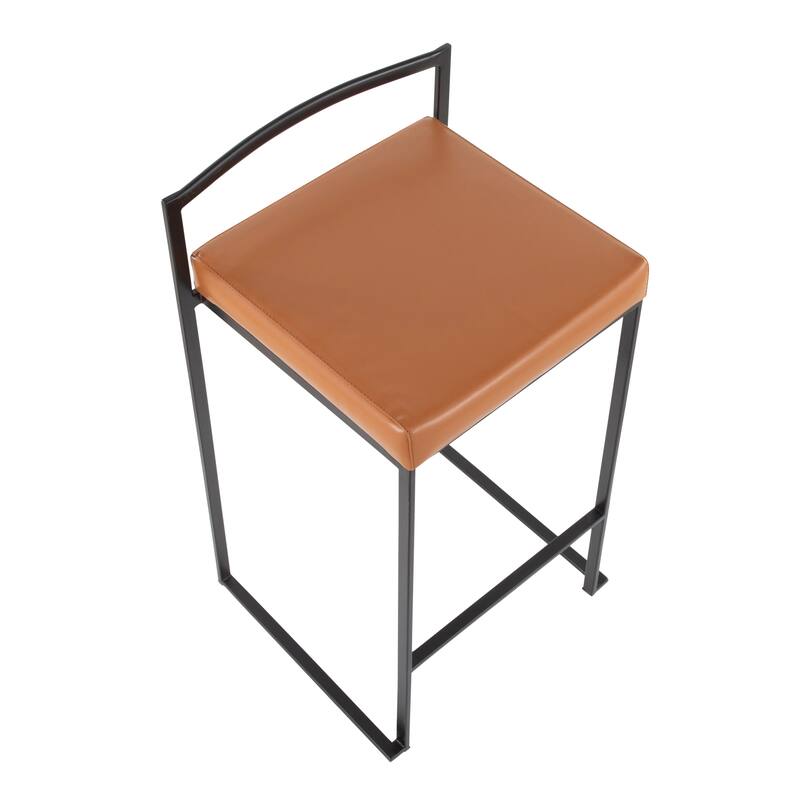 Porch & Den Forrest Contemporary Black Stackable Fully Welded Counter Stool (Set of 2)