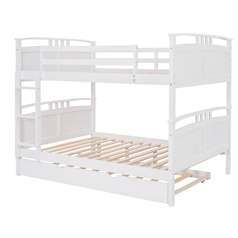 Full-Over-Full Bunk Bed with Twin size Trundle , Separable Bunk Bed for Bedroom