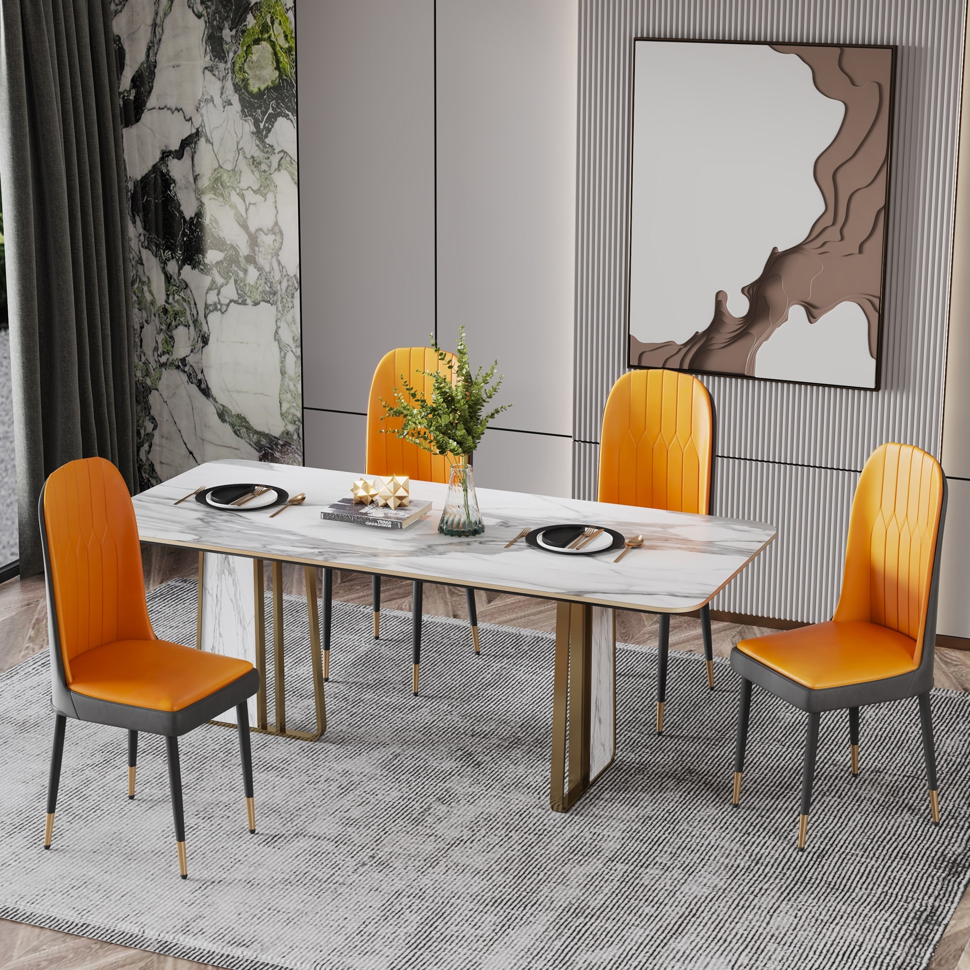 Iron leg dining best sale chair