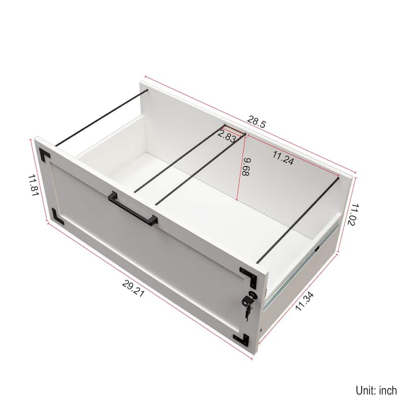 GDF Studio - Atkinson Farmhouse 2-Drawer File Cabinet with Lock for Home Office