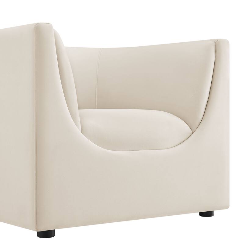 Hilda Curved Back Performance Velvet Armchair