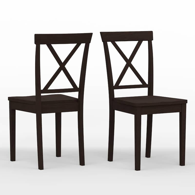 3-Piece Dining Set, 48" Rectangle Wood Table and X-Back Chairs