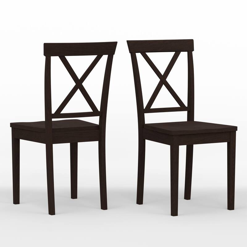 5-Piece Dining Set, 42" Round Drop-Leaf Table and X-Back Chairs