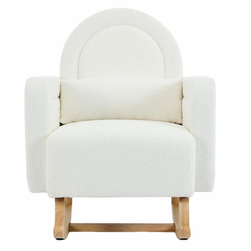 ​Plush Rocking Chair - Soft Teddy Velvet Upholstery