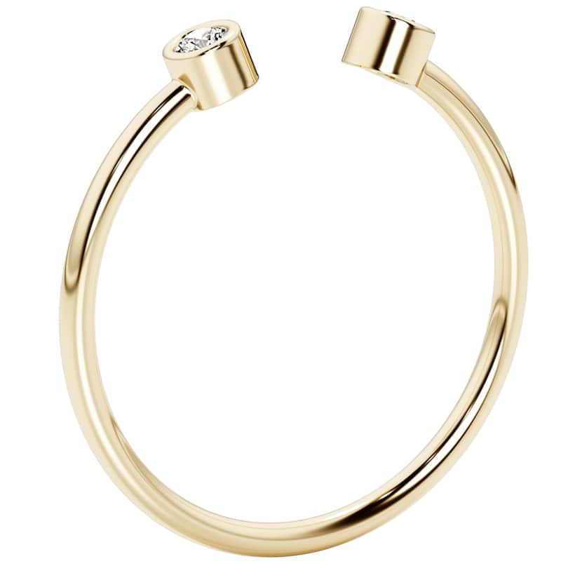 14k Gold Plated Sterling Silver Lab Diamond 1/20 ct Stacking Ring Band