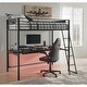 preview thumbnail 9 of 12, Signature Design by Ashley Broshard Black Twin Loft Bed with Desk