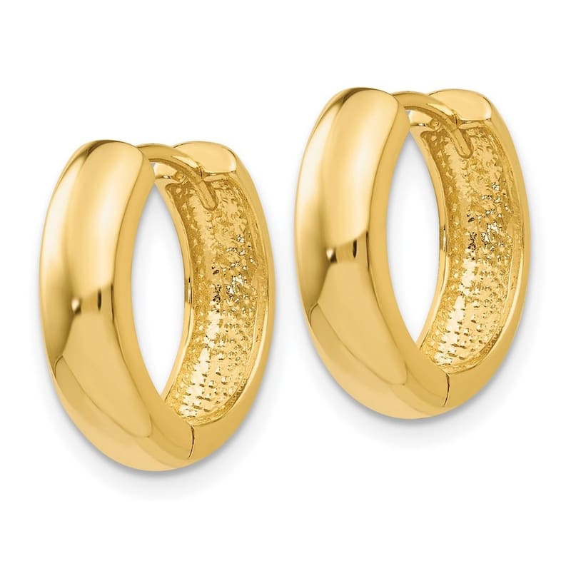 Curata 14k Yellow Gold Solid Hinged Polished 15x4mm Huggies Earrings