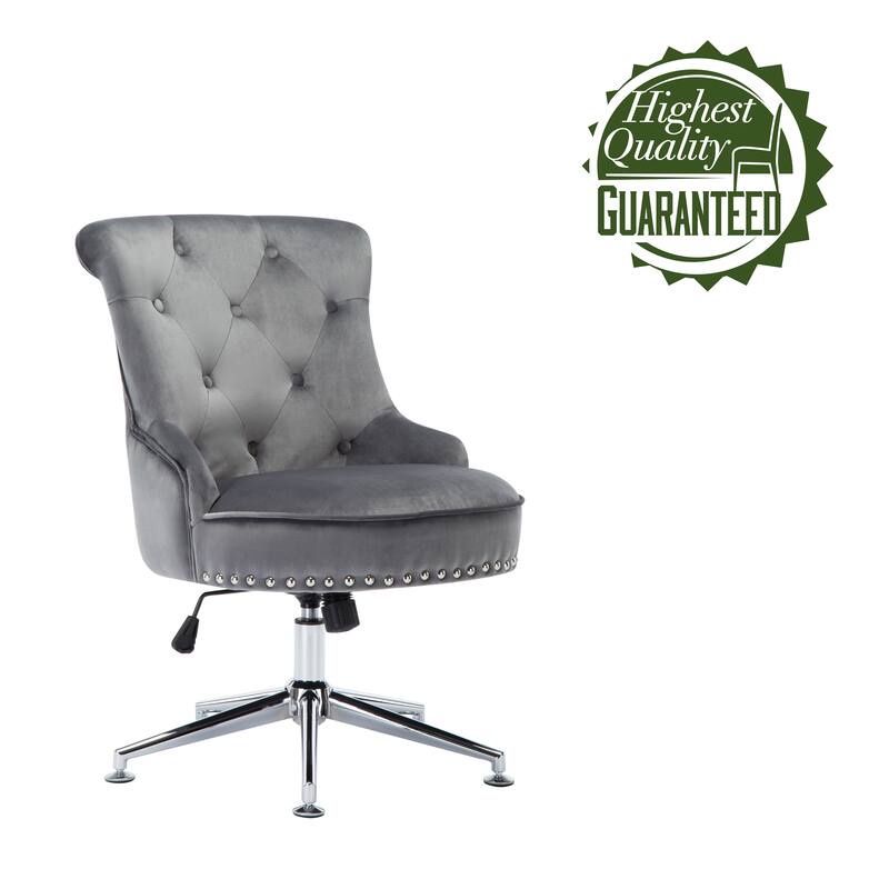 Porthos Home Jaron Office Chair - Tufted Wingback & Velvet Upholstery