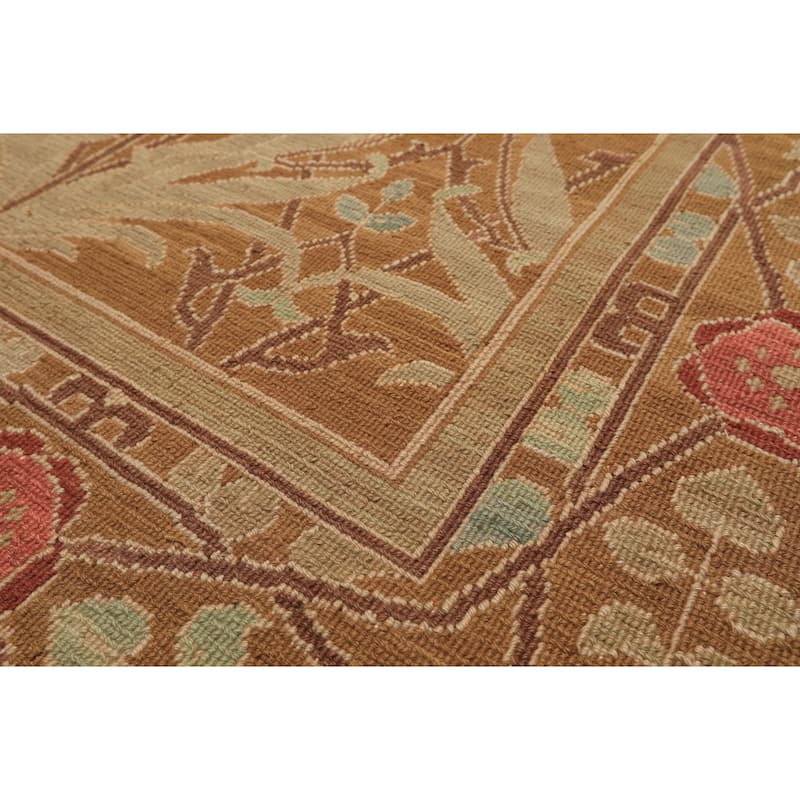 5'10''x8'10'' Hand Knotted Flatweave Wool Gold Nourison Arts & Crafts Oushak Rug - 5' 10'' x 8' 10''