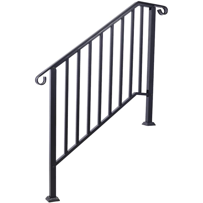 Handrails for Outdoor Steps,Fit 3 or 4 Steps Outdoor Stair Railing