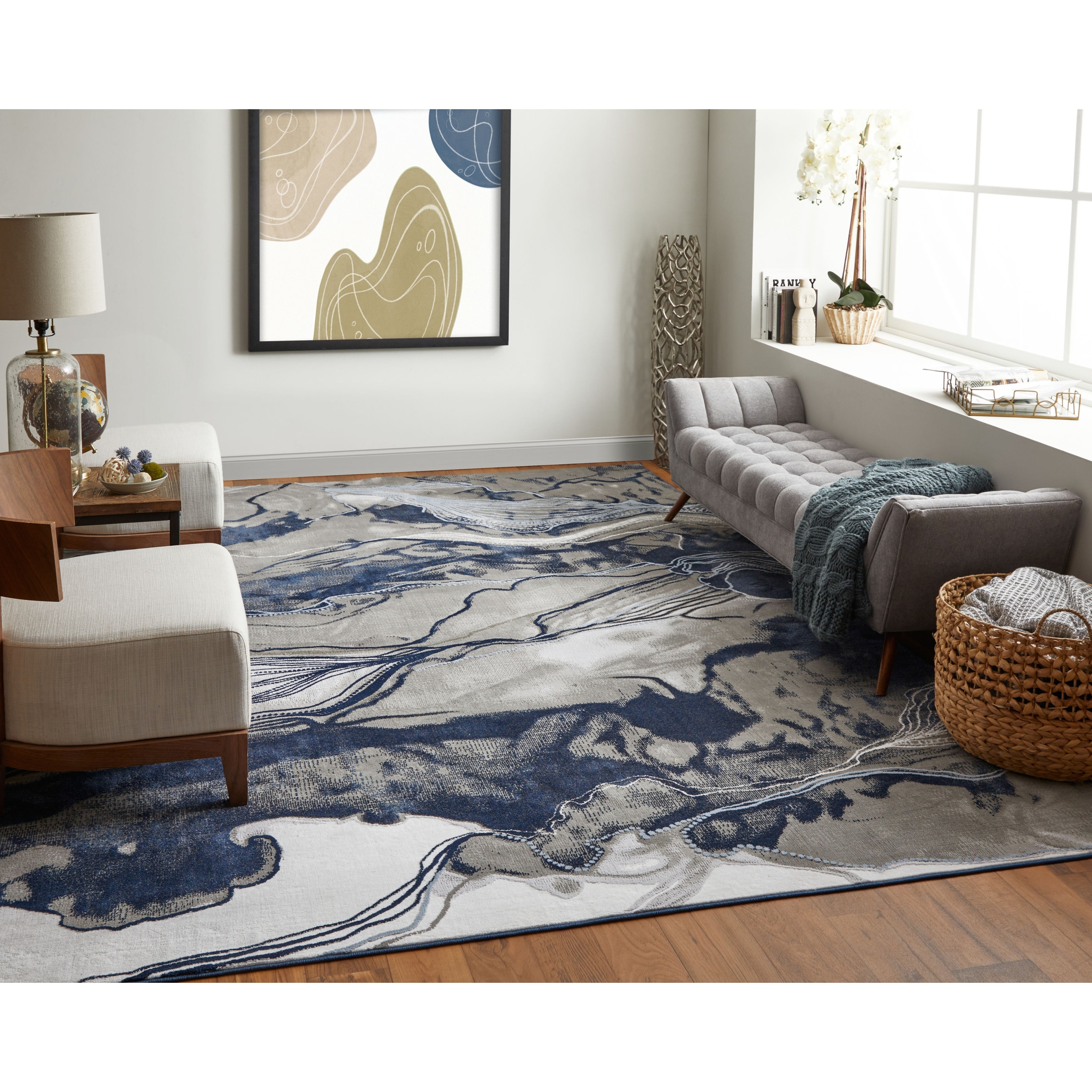 Grand Bazaar Javers Machine Made Abstract Modern Area Rug