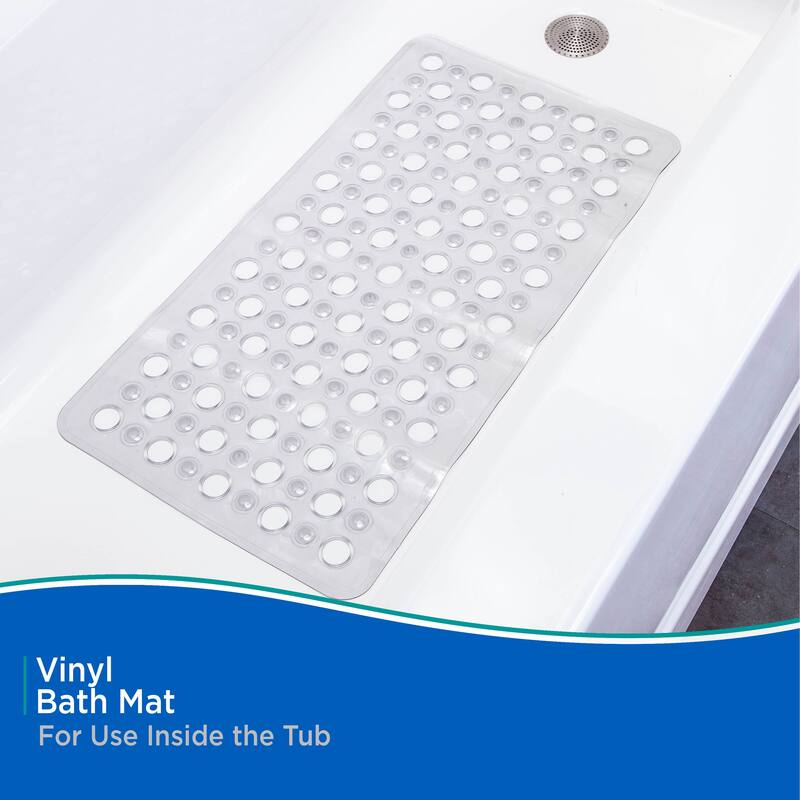 Kenney Vinyl Bath, Shower, and Tub Mat, 14.5" W x 27" L