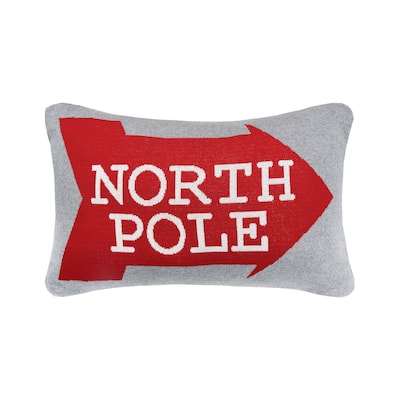 North Pole 14" x 22" Knitted Throw Pillow