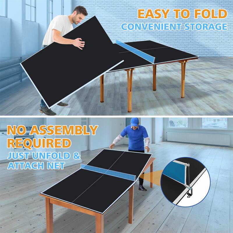 7*4ft Mid-Size Ping Pong Conversion Top Foldable,Table Tennis Table Top