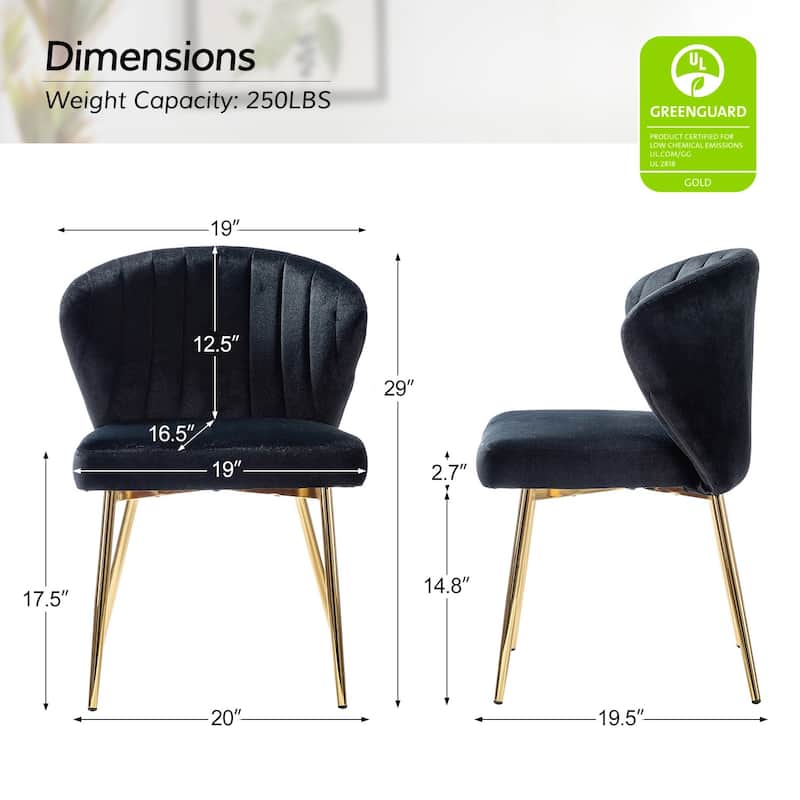 Aruna Accent Chair with Metal Legs 20''W X 19.5 ''D X 29''H by HULALA HOME