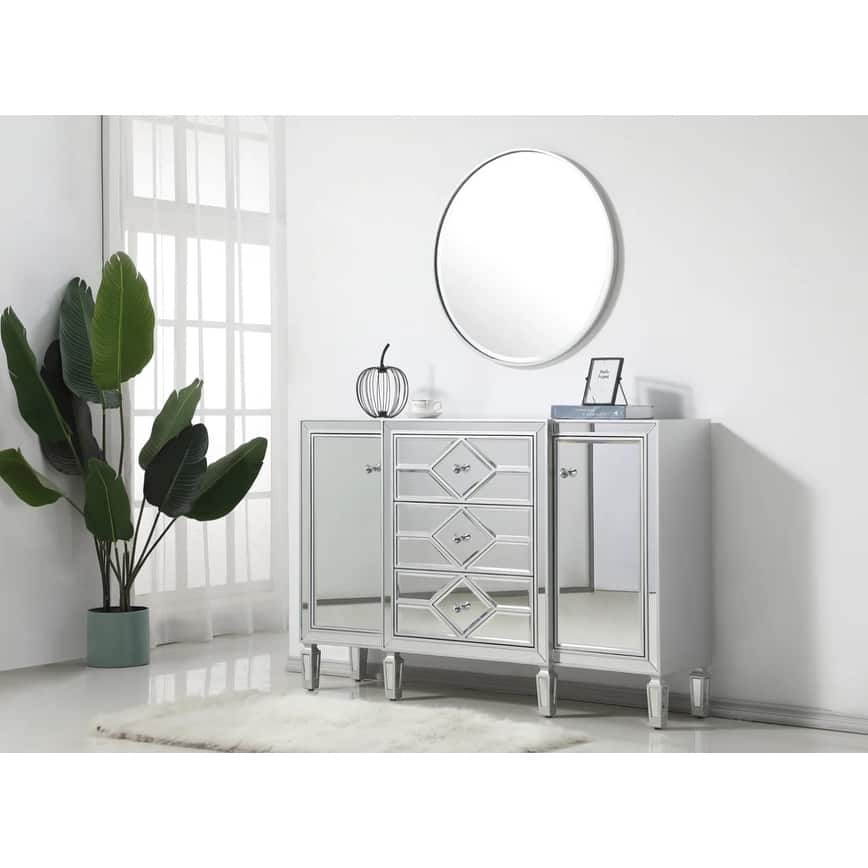 2-Door Mirrored Accent Cabinet